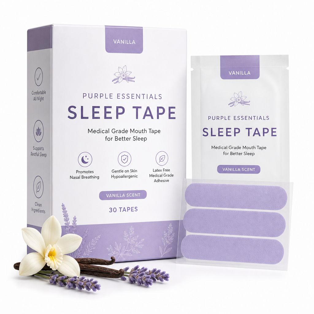 Vanilla Purple Essentials Sleep Tape - 30 night supply mouth tape for nasal breathing