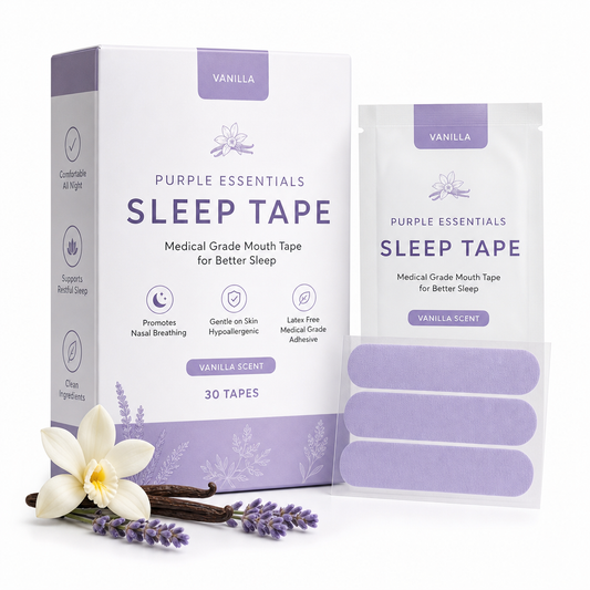 Vanilla Purple Essentials Sleep Tape - 30 night supply mouth tape for nasal breathing